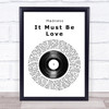 Madness It Must Be Love Vinyl Record Song Lyric Music Wall Art Print