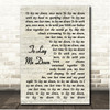 Grateful Dead To Lay Me Down Vintage Script Song Lyric Print