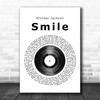 Michael Jackson Smile Vinyl Record Song Lyric Music Wall Art Print