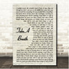 Jonas Brothers Take A Breath Vintage Script Song Lyric Print