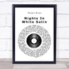 Moody Blues Nights In White Satin Vinyl Record Song Lyric Music Wall Art Print