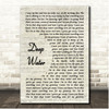 Landon McNamara Deep Water Vintage Script Song Lyric Print