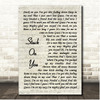 Lionel Richie Stuck On You Vintage Script Song Lyric Print