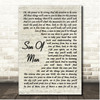 Phil Collins Son Of Man Vintage Script Song Lyric Print