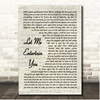 Robbie Williams Let Me Entertain You Vintage Script Song Lyric Print