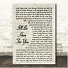 Robert Earl Keen Ill Be Here for You Vintage Script Song Lyric Print