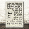 Rosie & The Originals Angel Baby Vintage Script Song Lyric Print