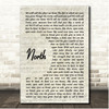 Sleeping At Last North Vintage Script Song Lyric Print