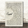 Stevie Nicks Crystal Vintage Script Song Lyric Print