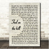 The Beatles Fool On The Hill Vintage Script Song Lyric Print