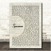 The Killers Spaceman Vintage Script Song Lyric Print