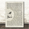 Tyler Childers All Your'n Vintage Script Song Lyric Print