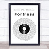 Queens of the Stone Age Fortress Vinyl Record Song Lyric Music Wall Art Print