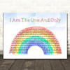Chesney Hawkes I Am The One And Only Watercolour Rainbow & Clouds Song Lyric Print