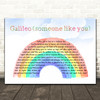 Declan ORourke Galileo (someone like you) Watercolour Rainbow & Clouds Song Lyric Print