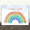 India.Arie I Am Light Watercolour Rainbow & Clouds Song Lyric Print