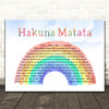 The Lion King Hakuna Matata Watercolour Rainbow & Clouds Song Lyric Print