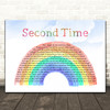 Tom Grennan Second Time Watercolour Rainbow & Clouds Song Lyric Print