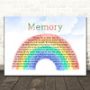 Barbra Streisand Memory Watercolour Rainbow & Clouds Song Lyric Print