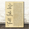 Forest Blakk Fall Into Me Rustic Script Song Lyric Print