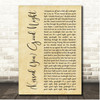 Gloriana (Kissed You) Good Night Rustic Script Song Lyric Print