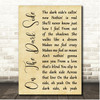 John Cafferty On The Dark Side Rustic Script Song Lyric Print