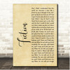 Avenged Sevenfold Fiction Rustic Script Song Lyric Print