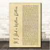 Barenaked Ladies If I Had a Million Dollars Rustic Script Song Lyric Print