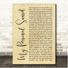 Miles Carter My Personal Sunset Rustic Script Song Lyric Print