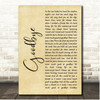 Night Ranger Goodbye Rustic Script Song Lyric Print Night Ranger Goodbye Rustic Script Song Lyric Print