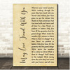 Paul Weller May Love Travel With You Rustic Script Song Lyric Print