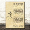 Petula Clark Sailor Rustic Script Song Lyric Print