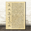 Stereophonics The Bartender And The Thief Rustic Script Song Lyric Print