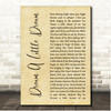 The Beautiful South Dream A Little Dream Rustic Script Song Lyric Print