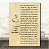 The Who IM One Rustic Script Song Lyric Print