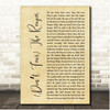 Blue Oyster Cult (Dont Fear) The Reaper Rustic Script Song Lyric Print