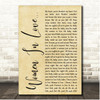 Van Halen Women In Love Rustic Script Song Lyric Print