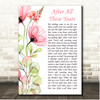 Foster & Allen After All These Years Poppy Flower Script Song Lyric Print