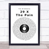 The Wildhearts 29 X The Pain Vinyl Record Song Lyric Music Wall Art Print