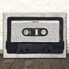Nirvana Lithium Music Script Cassette Tape Song Lyric Print