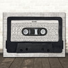 Depeche Mode Home Music Script Cassette Tape Song Lyric Print