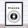 Ultravox Vienna Vinyl Record Song Lyric Music Wall Art Print