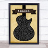 Lonestar Amazed Black Guitar Song Lyric Music Wall Art Print