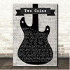 City And Colour Two Coins Electric Guitar Music Script Song Lyric Print