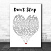 Don't Stop Fleetwood Mac Song Lyric Heart Music Wall Art Print