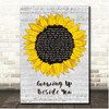 Paolo Nutini Growing Up Beside You Script Sunflower Song Lyric Print
