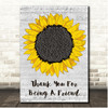 Andrew Gold Thank You For Being A Friend Script Sunflower Song Lyric Print