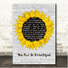 Joe Cocker You Are So Beautiful Script Sunflower Song Lyric Print