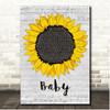 Justin Bieber Baby Script Sunflower Song Lyric Print