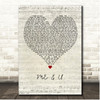 Juice WRLD ME & U Script Heart Song Lyric Print